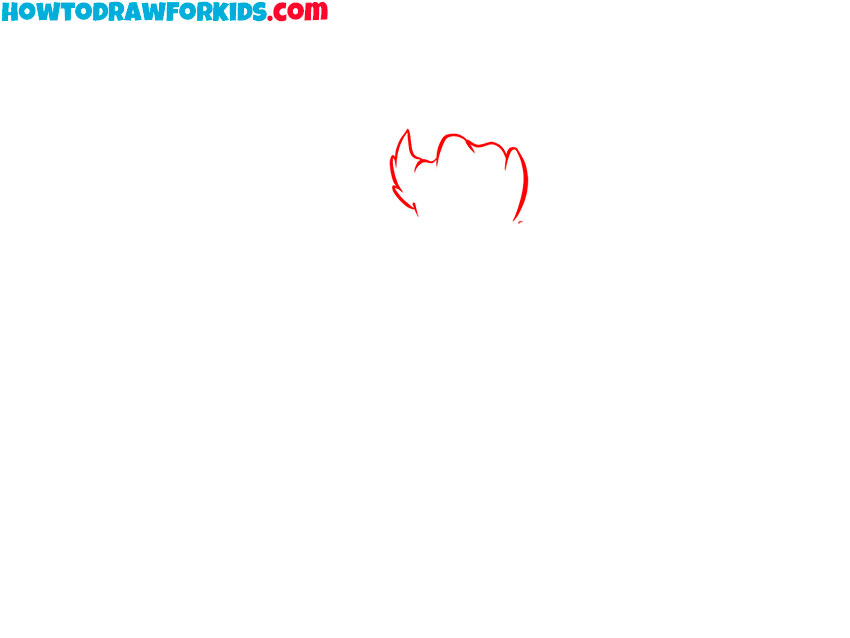 Outline the top of the head