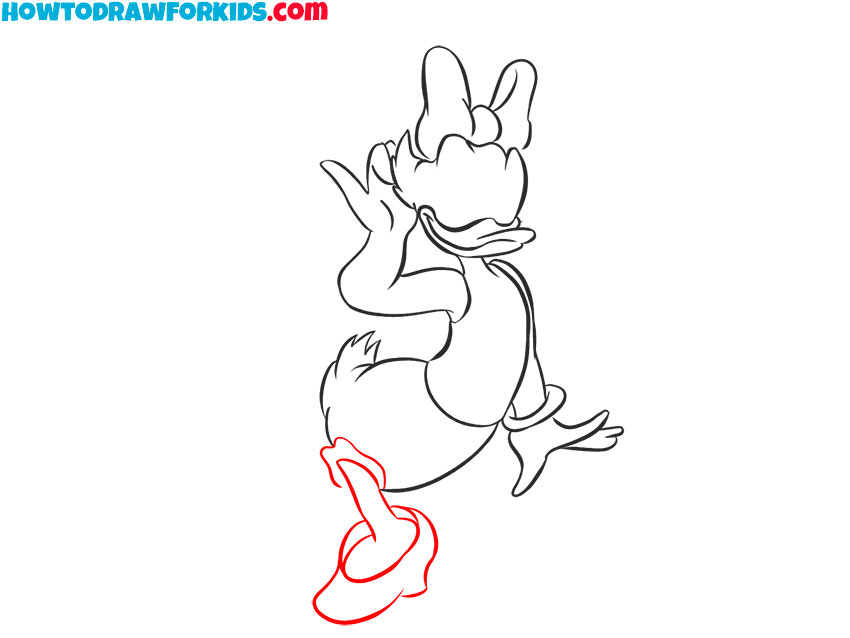Illustrate the first leg and shoe