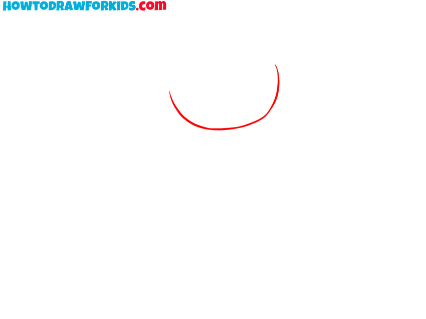 Outline the lower curve of the face