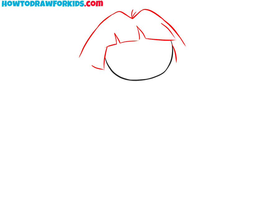 Draw Dora’s short bob haircut