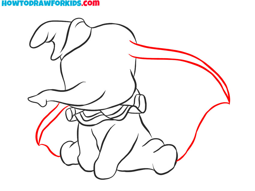 Draw the large ear of Dumbo