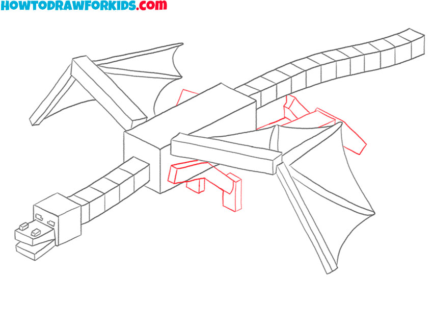 Sketch the front and rear legs