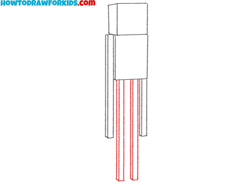Add two long rectangular legs