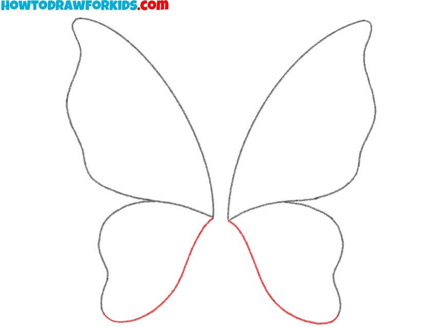 Complete drawing the lower fairy wings