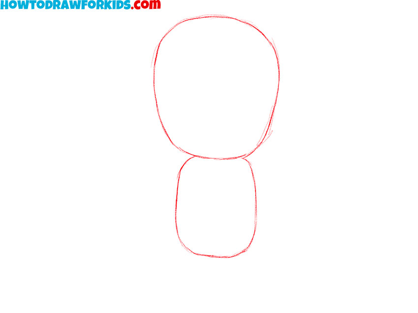 Sketch the superhero’s head and torso