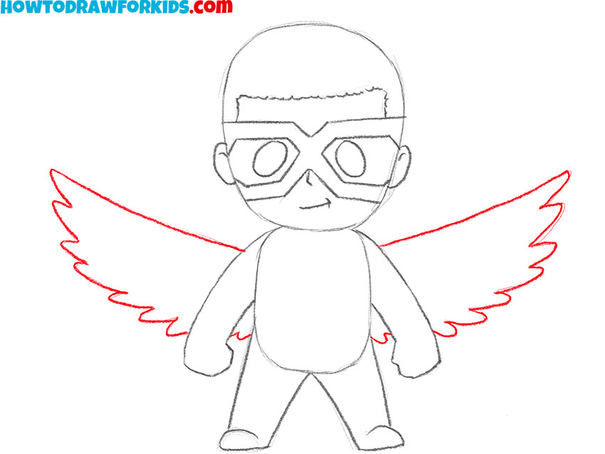 Sketch out the hero’s wings