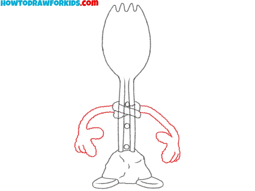 Sketch the uneven pipe cleaner arms