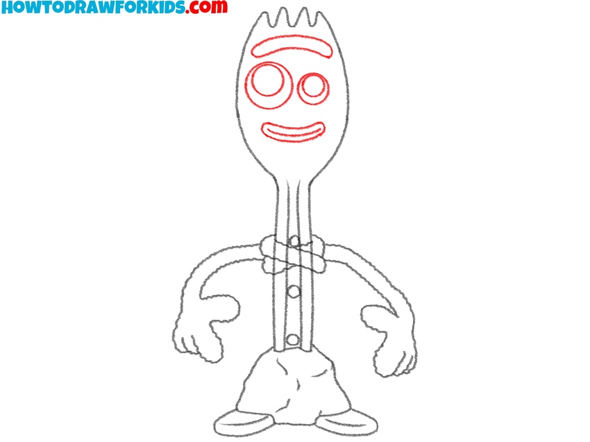 Draw Forky’s uneven face