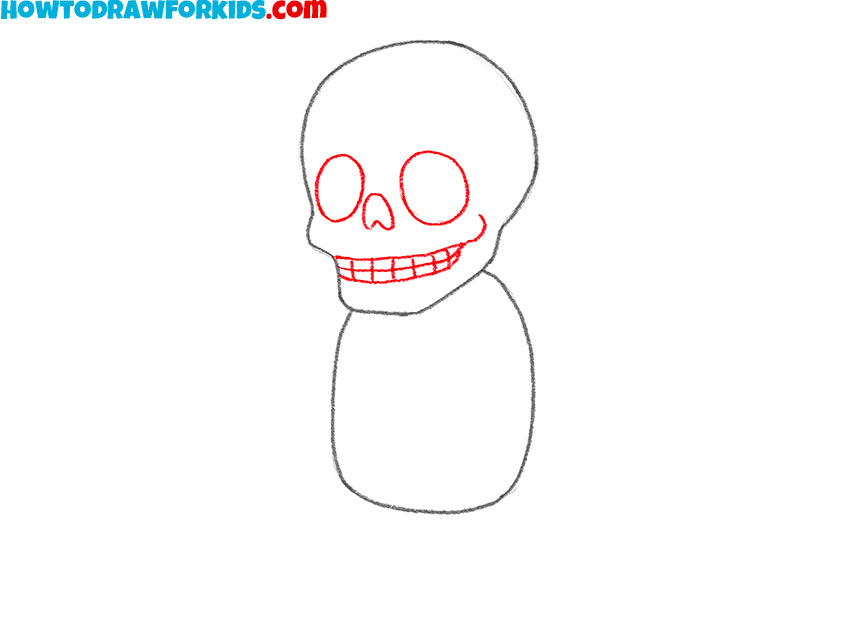 Draw the skull features