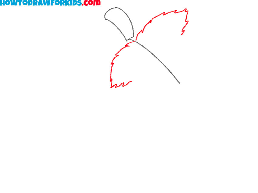 Add the top part of the leaf
