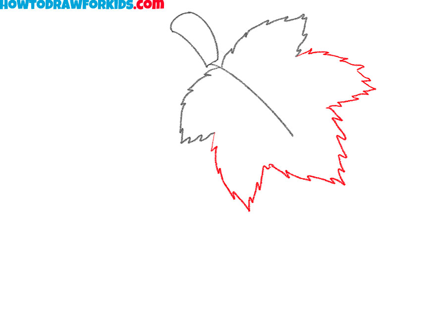 Draw the rest of the leaf