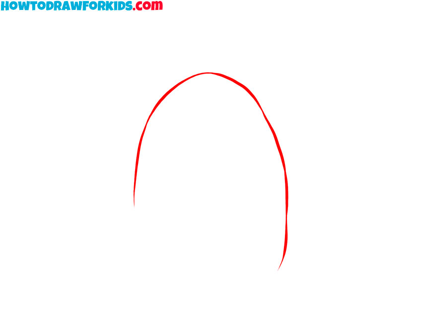 Sketch the outer contour of the bangs