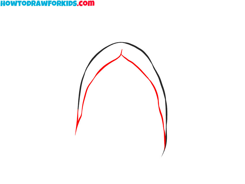 Finish outlining the side hair stands