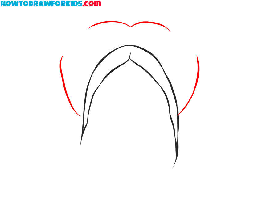 Sketch the main portion of the hairstyle