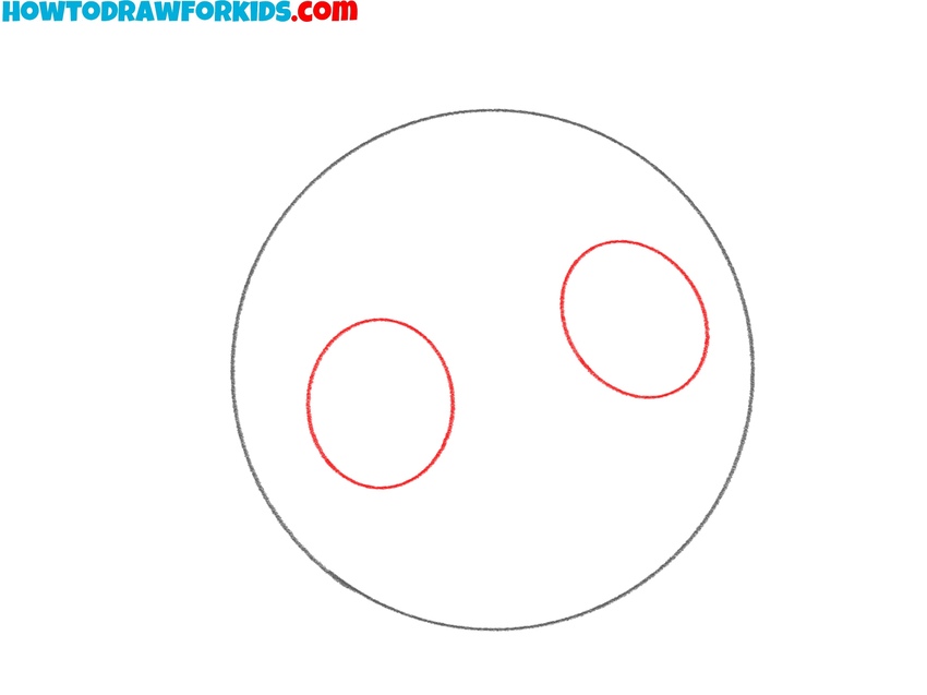 Sketch two big ovals for eyes