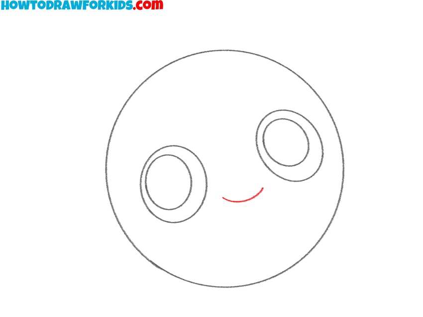 Add the simple smiling mouth