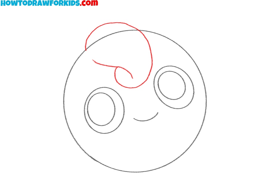 Draw Jigglypuff’s swirl of hair