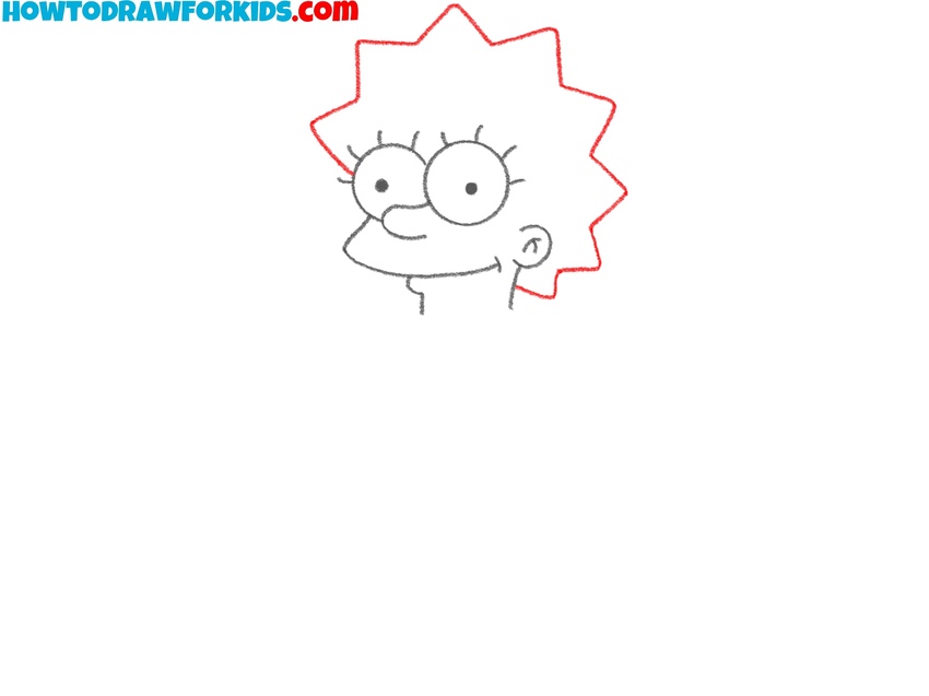 Create Lisa’s spiky hair outline