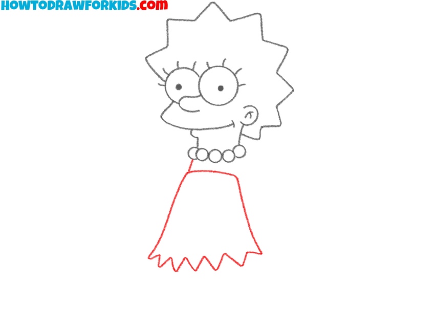 Sketch the outline of the dress