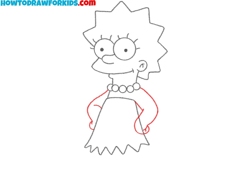 Draw both arms on the sides