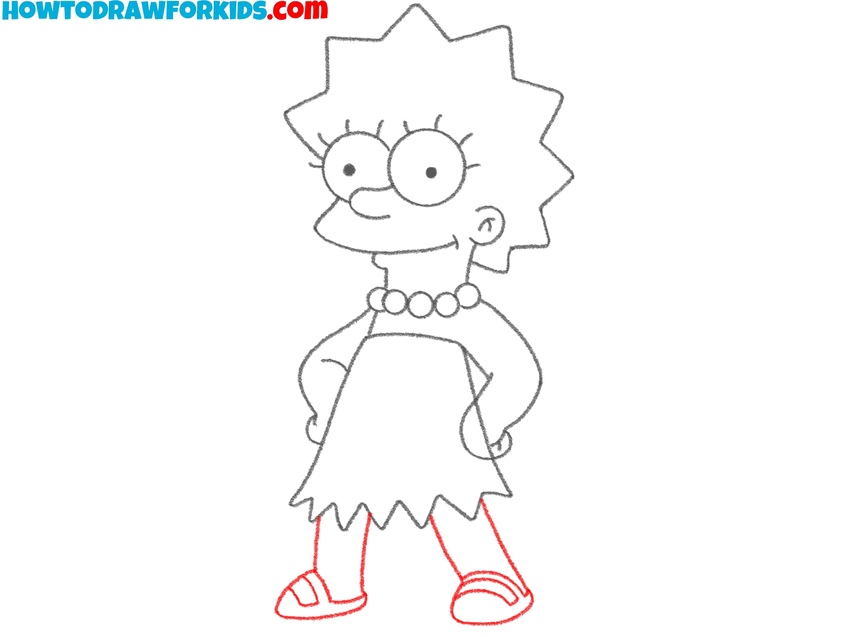 Add both legs with sandals