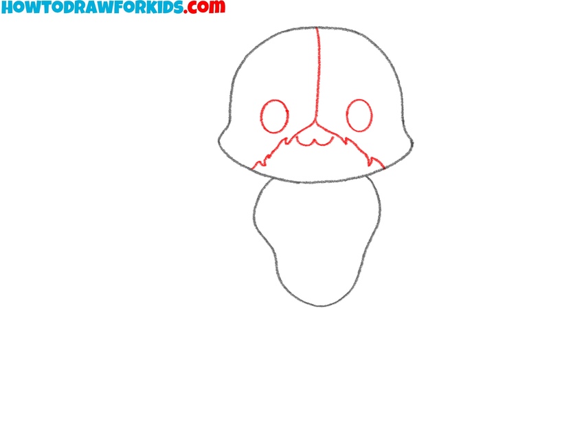 Draw the facial features of Meowscles