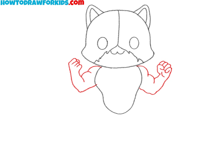 Add the muscular arms and firsts