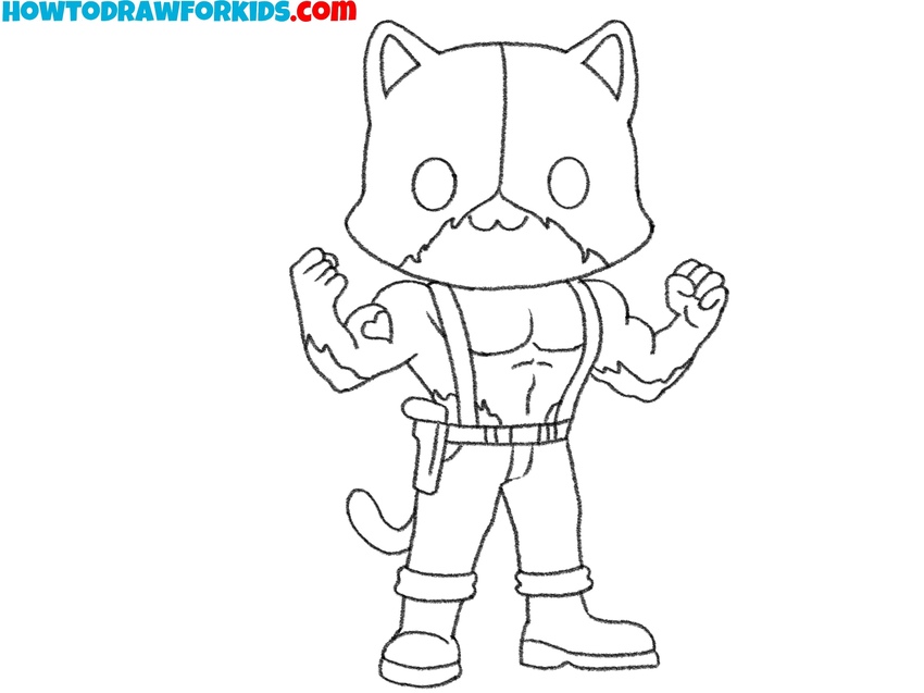 Finalize the line art of Meowscles
