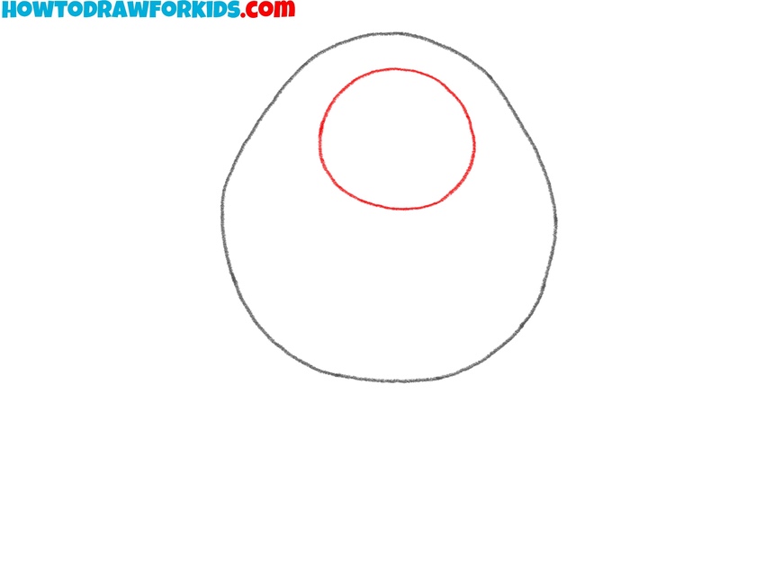 Sketch the large eye outline