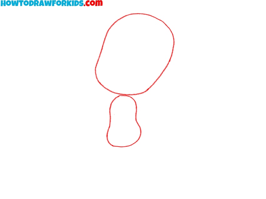 Outline the character’s head and torso
