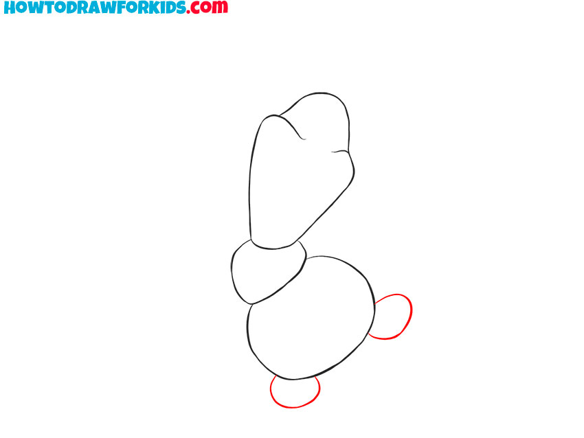 Draw the legs of Olaf