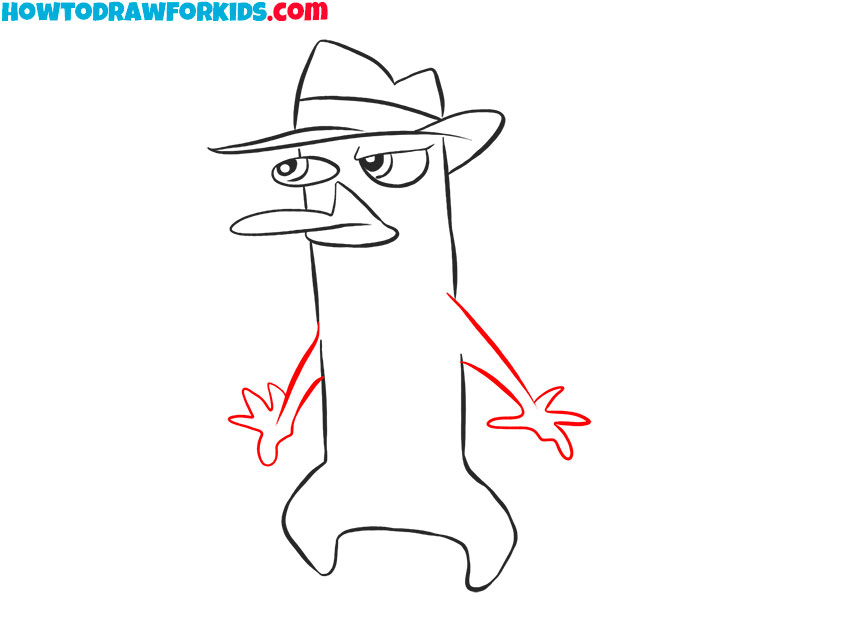 Draw the arms of Perry the Platypus