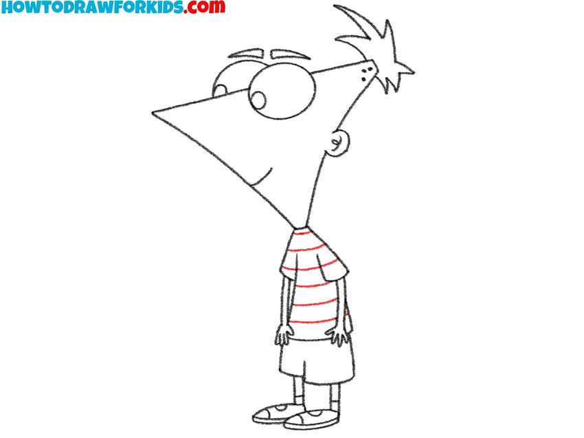Clean the sketch and sketch the shirt strips