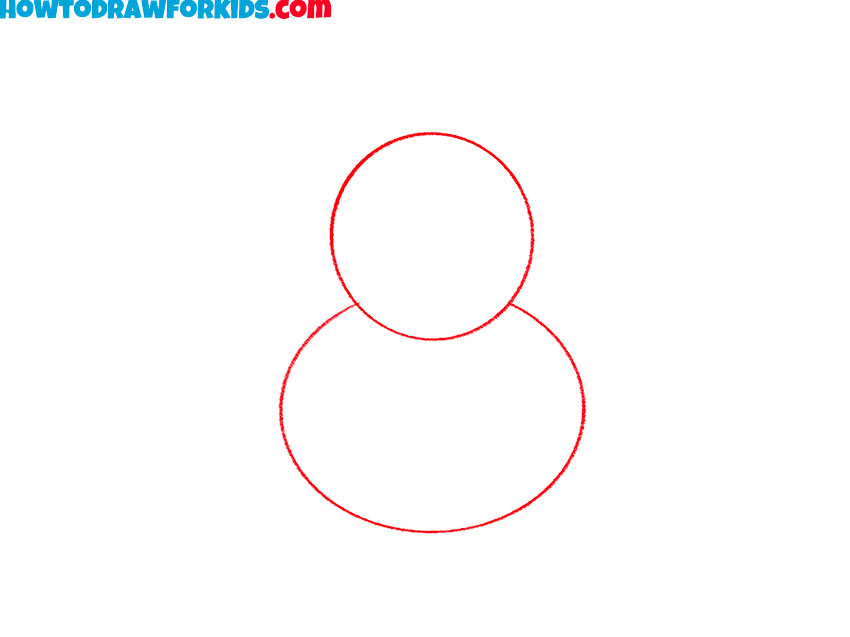 Outline Santa’s head and body