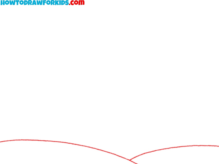 Sketch the curved hill outlines