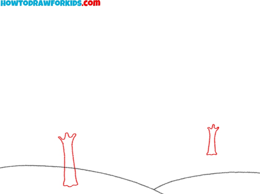 Place the tree trunks in the scenery