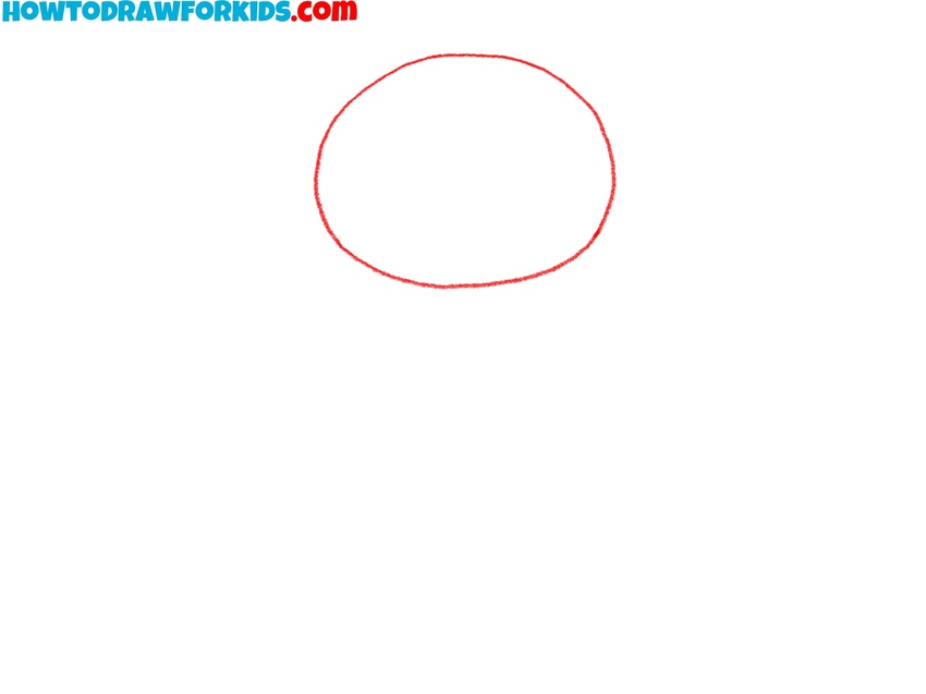 Sketch the oval head shape