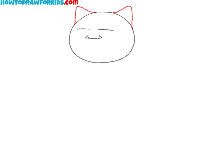 Sketch the pointed ears
