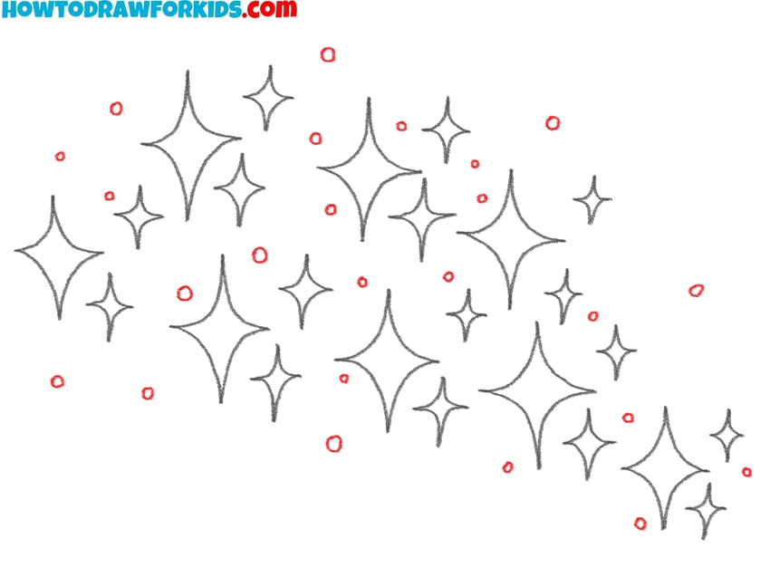 Draw small glowing dots