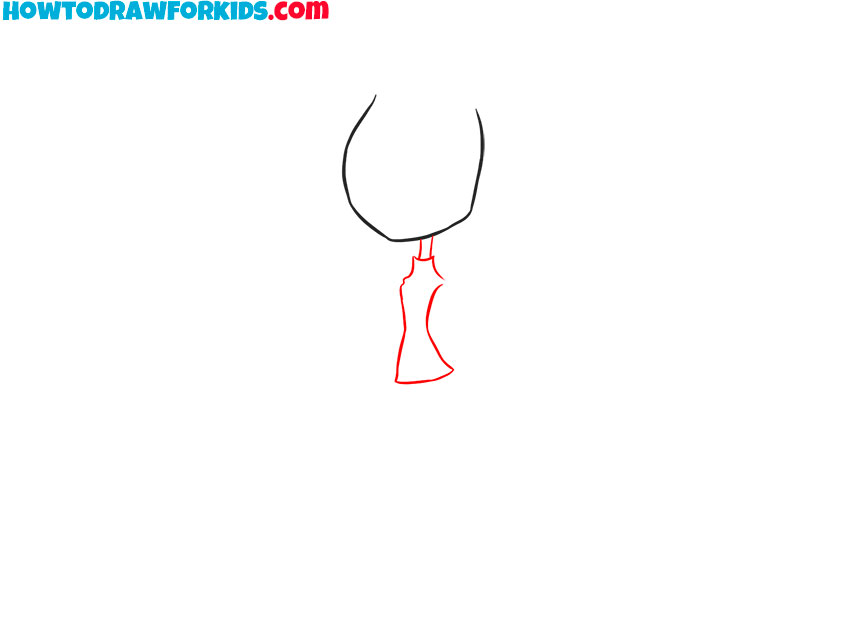 Add the neck and draw the torso outline