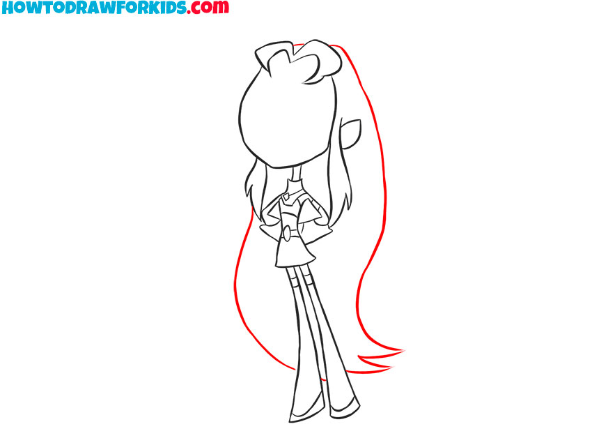 Extend and complete the hair silhouette