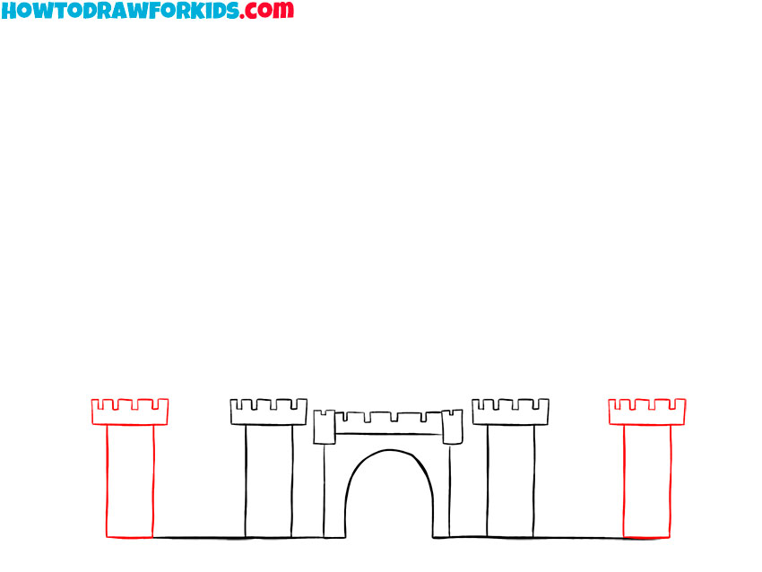 Draw more towers of the Disney castle