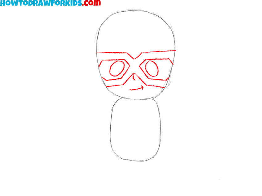 draw the facial features and mask