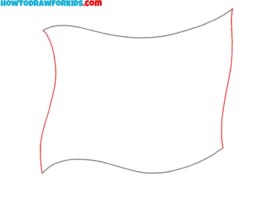 Sketch the flag’s side curves