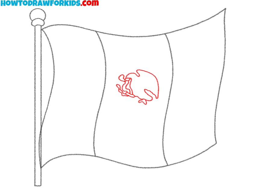 Draw the eagle for the emblem