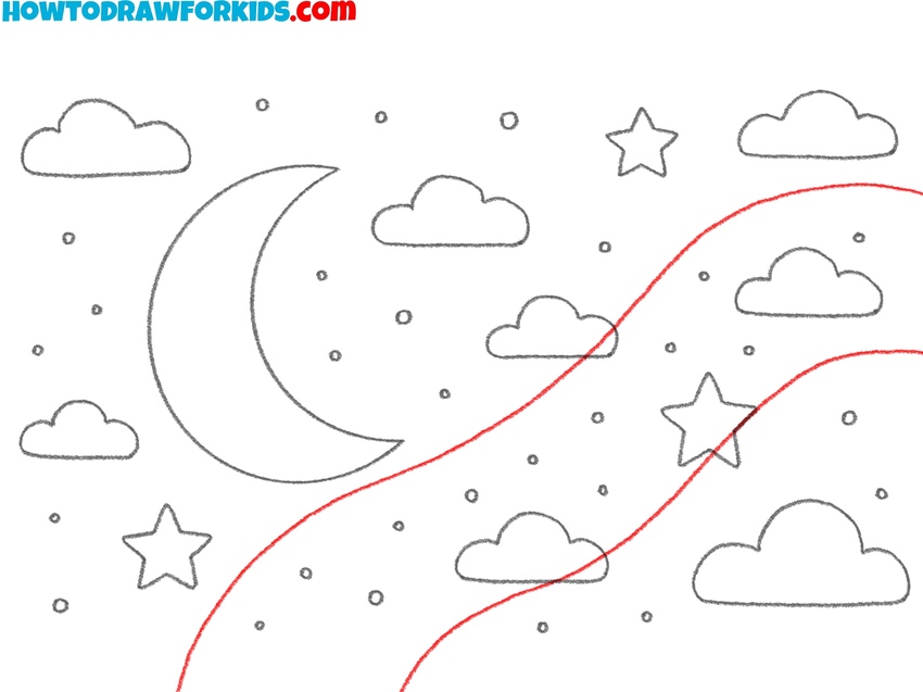 Illustrate wavy sky trails