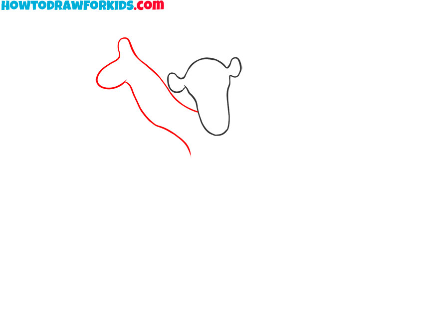 Sketch the lifted arm and paw