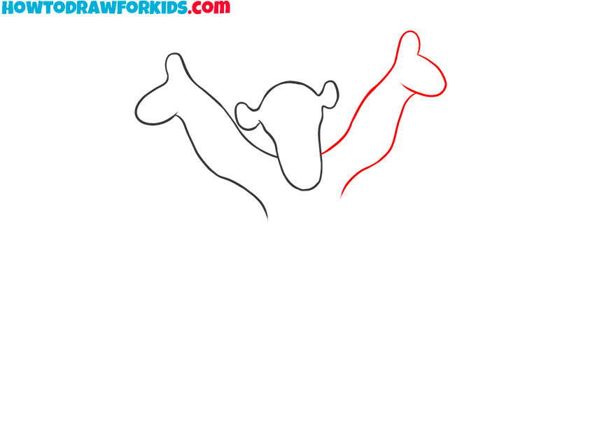Draw Tigger’s second raised arm