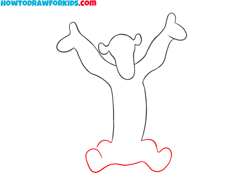 Draw the legs of Tigger