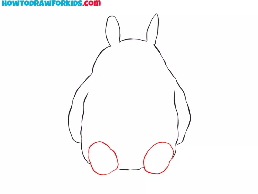 Sketch the legs of the Studio Ghibli creature